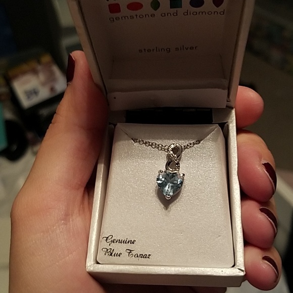 Genuine Blue Topaz Necklace and Earrings set - Picture 2 of 3